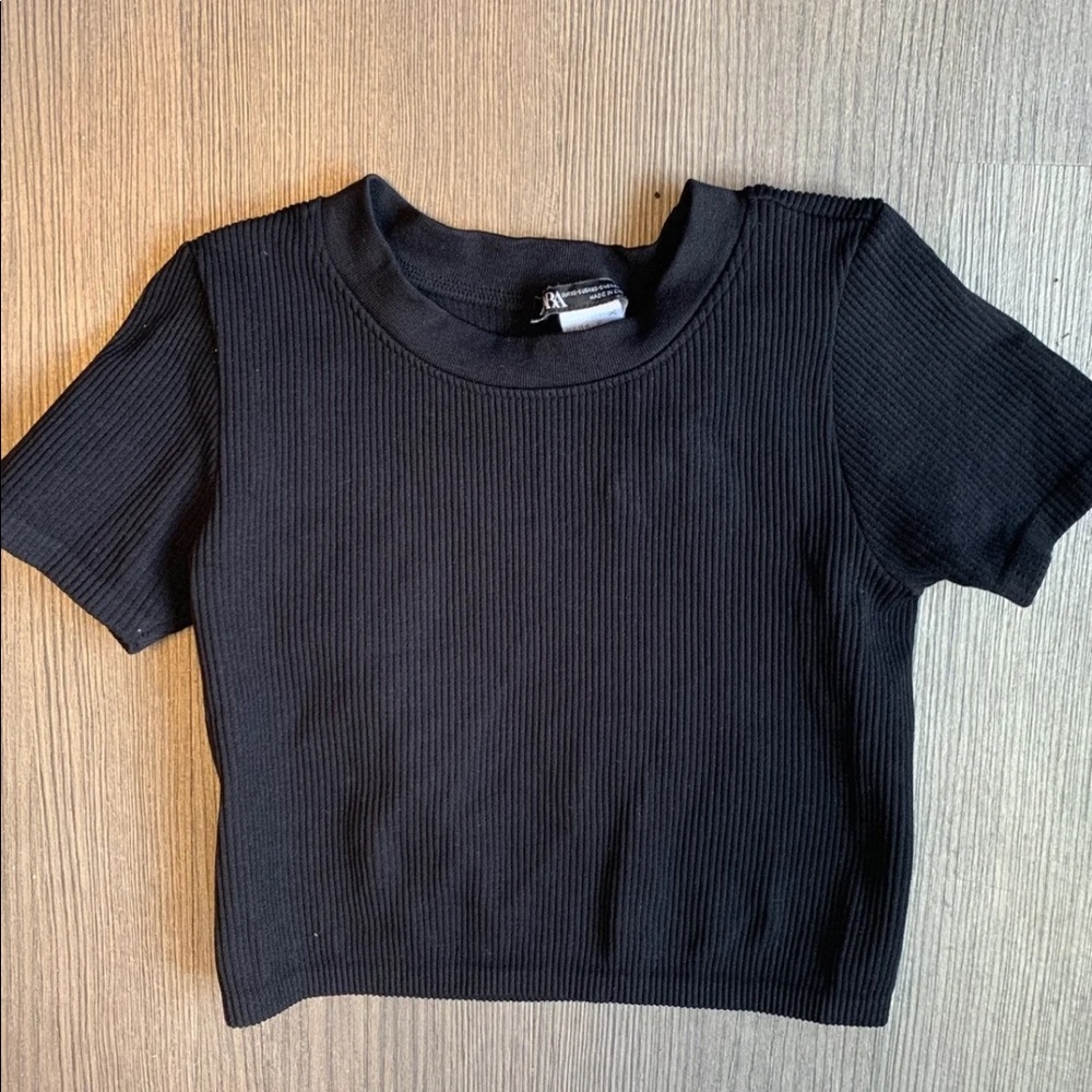 ZARA Black Ribbed Top